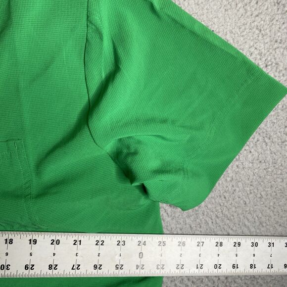 Fabletics Shirt Mens XL Green Button Up Short Sleeve Stretch Pocket Casual NWT - Picture 7 of 11
